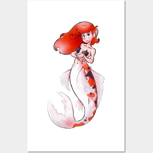 Koi Mermaid Posters and Art